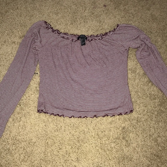 Forever 21 cropped off the shoulder shirt - Picture 1 of 3